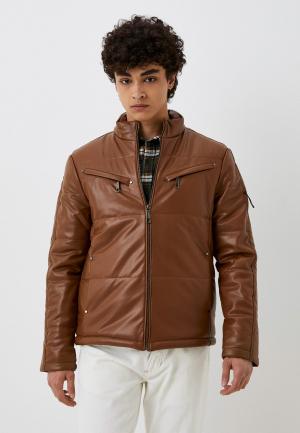 Куртка кожаная RNT23. Цвет: коричневый