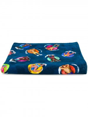 Пляжное полотенце с принтом Ermenegildo Zegna. Цвет: синий