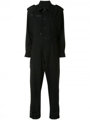Комбинезон-рубашка на пуговицах Yohji Yamamoto. Цвет: черный