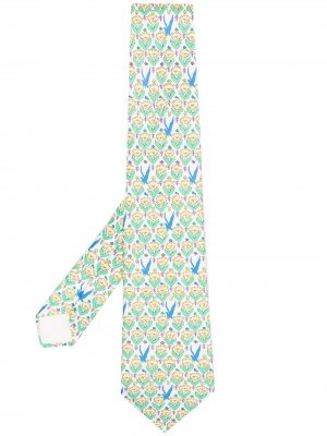 Жаккардовый галстук 2000-х годов Hermès. Цвет: белый