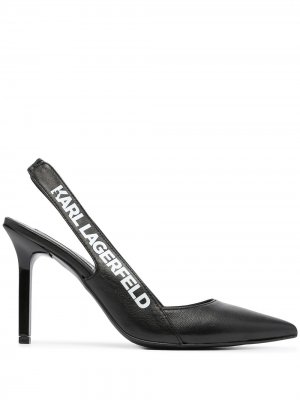 Туфли Gala с ремешком на пятке Karl Lagerfeld. Цвет: черный