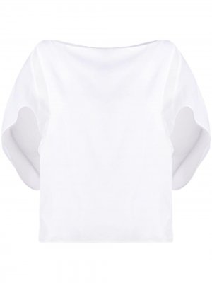Полупрозрачная блузка с короткими рукавами Emporio Armani. Цвет: белый