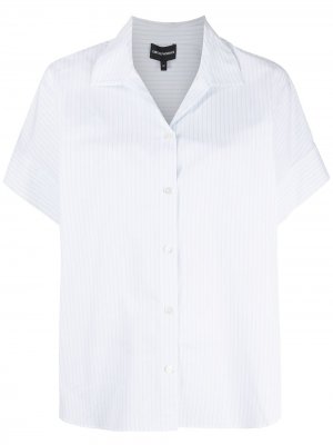 Полосатая рубашка свободного кроя Emporio Armani. Цвет: белый