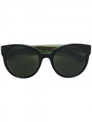 Солнцезащитные очки в круглой оправе Gucci Eyewear. Цвет: черный