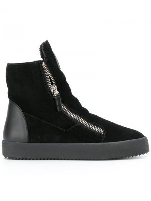 Хайтопы с подкладкой из овечьей шерсти Giuseppe Zanotti. Цвет: черный