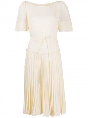 Плиссированное платье с широкими рукавами See by Chloé. Цвет: нейтральные цвета
