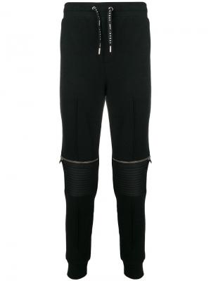 Спортивные брюки с ребристыми панелями молниями Les Hommes Urban. Цвет: черный