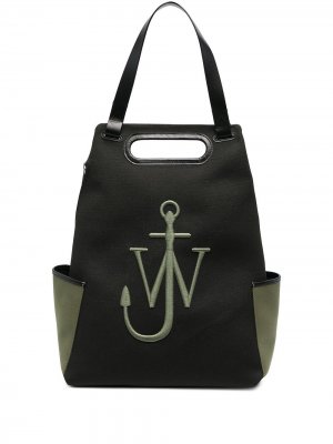 Рюкзак с вышитым логотипом JW Anderson. Цвет: черный