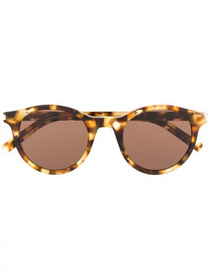 Солнцезащитные очки SL342 в круглой оправе Saint Laurent Eyewear. Цвет: коричневый