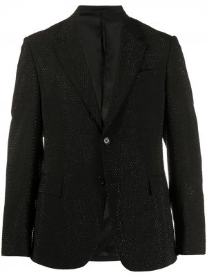 Однобортный пиджак с кристаллами Versace. Цвет: черный
