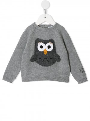 Кашемировый джемпер Owl Dolce & Gabbana Kids. Цвет: серый