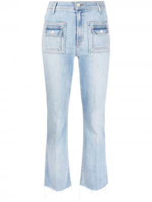 Расклешенные джинсы с завышенной талией MOTHER. Цвет: синий