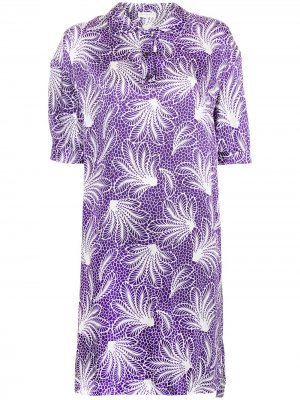 Платье-рубашка с цветочным принтом Dries Van Noten Pre-Owned. Цвет: фиолетовый