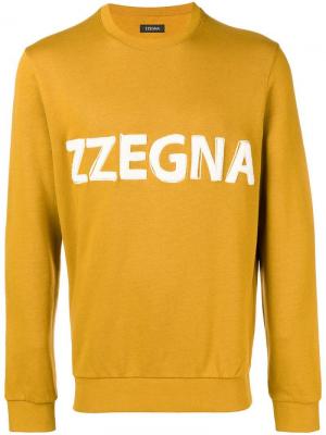 Толстовка с логотипом Z Zegna. Цвет: желтый