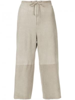 Укороченные брюки с талией на шнурке Salvatore Ferragamo Pre-Owned. Цвет: нейтральные цвета