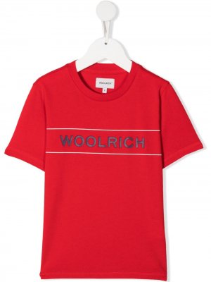 Футболка с логотипом Woolrich Kids. Цвет: красный