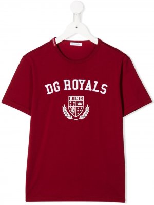 Футболка с принтом DG Royals Dolce & Gabbana Kids. Цвет: красный