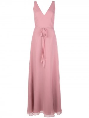 Платье с завязками на поясе Marchesa Notte Bridesmaids. Цвет: розовый