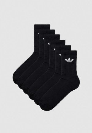 Носки 6 пар adidas Originals. Цвет: черный