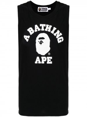 Топ без рукавов с логотипом A BATHING APE®. Цвет: черный