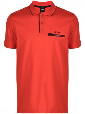 Рубашка поло с логотипом BOSS. Цвет: красный