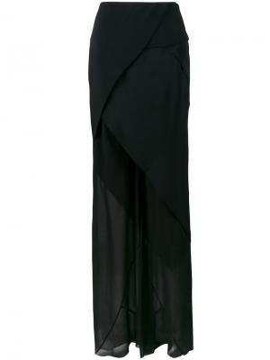 Прозрачные брюки с асимметричной юбкой Kitx. Цвет: черный