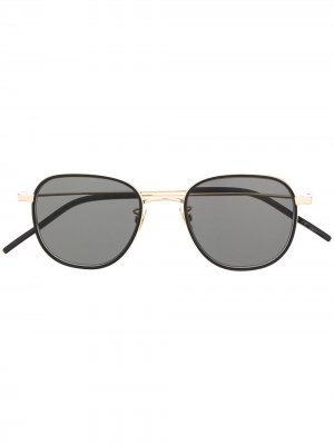 Солнцезащитные очки в квадратной оправе Saint Laurent Eyewear. Цвет: золотистый