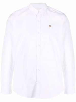 Рубашка с вышитым логотипом Maison Kitsuné. Цвет: белый