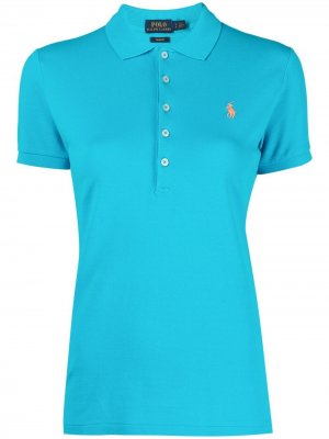 Рубашка поло с вышитым логотипом Polo Ralph Lauren. Цвет: синий