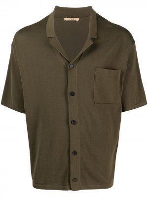 Трикотажная рубашка с распашным воротником Nuur. Цвет: зеленый