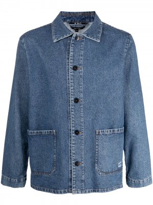 Джинсовая куртка-рубашка на пуговицах A.P.C.. Цвет: синий