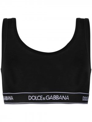 Бюстгальтер с логотипом Dolce & Gabbana. Цвет: черный