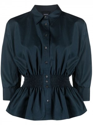 Блузка с длинными рукавами и присборенной талией Aspesi. Цвет: синий