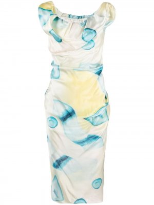 Платье миди Ginnie с принтом Vivienne Westwood. Цвет: белый