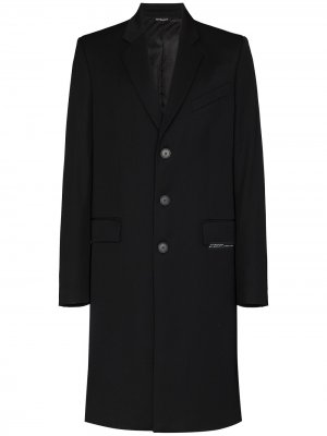 Однобортное пальто с логотипом Givenchy. Цвет: черный