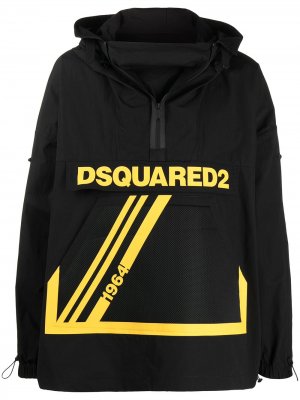 Ветровка оверсайз с логотипом Dsquared2. Цвет: черный