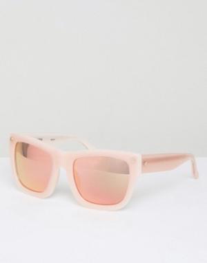 Квадратные солнцезащитные очки с зеркальными стеклами Matthew Williamson. Цвет: розовый
