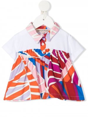 Рубашка поло с абстрактным принтом Emilio Pucci Junior. Цвет: белый