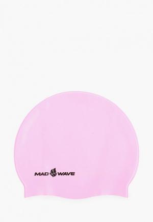 Шапочка для плавания MadWave. Цвет: розовый
