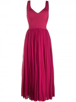 Длинное платье с плиссированной юбкой Alexander McQueen. Цвет: розовый