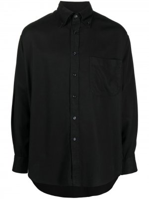 Рубашка lyocell с накладным карманом TOM FORD. Цвет: черный