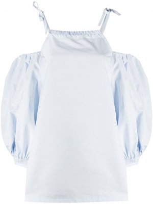 Блузка с открытыми плечами Jil Sander. Цвет: синий
