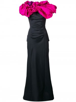 Удлиненное платье с драпировкой 2000-х годов Nina Ricci Pre-Owned. Цвет: черный