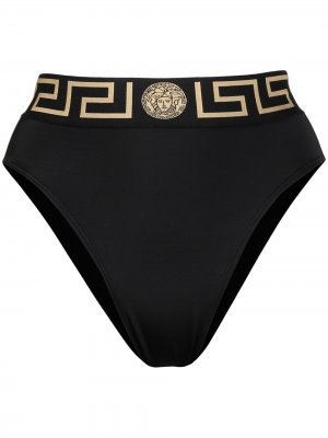 Плавки бикини с завышенной талией Versace. Цвет: черный