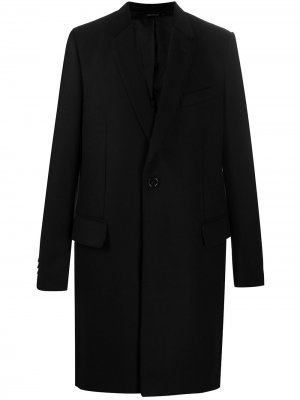 Однобортное пальто с заостренными лацканами Dolce & Gabbana. Цвет: черный
