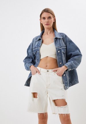 Куртка джинсовая UnicoModa. Цвет: синий