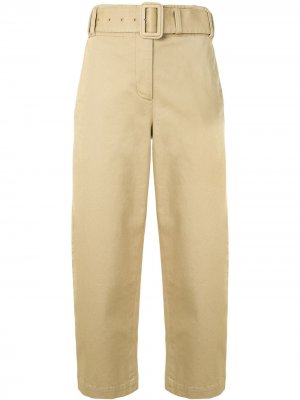 Укороченные брюки с поясом Proenza Schouler White Label. Цвет: коричневый