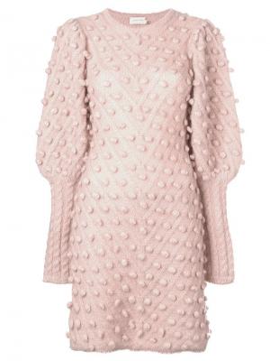 Трикотажное платье Zimmermann. Цвет: розовый