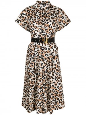 Платье-рубашка с леопардовым принтом Seventy. Цвет: нейтральные цвета