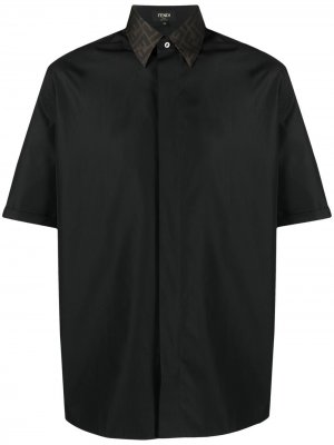 Рубашка с контрастным воротником Fendi. Цвет: черный